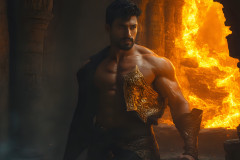 Elemental Mages,handsome men,fantasy,and magic,brought to life through the magic of AI