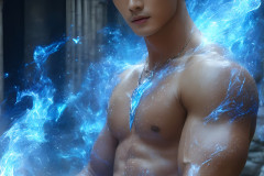 Elemental Mages,handsome men,fantasy,and magic,brought to life through the magic of AI