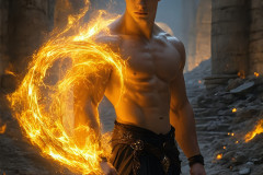 Elemental Mages,handsome men,fantasy,and magic,brought to life through the magic of AI