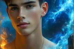Elemental Mages,handsome men,fantasy,and magic,brought to life through the magic of AI
