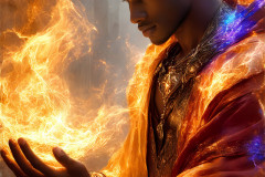 Elemental Mages,handsome men,fantasy,and magic,brought to life through the magic of AI
