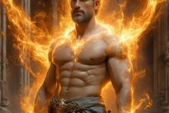 Elemental Mages,handsome men,fantasy,and magic,brought to life through the magic of AI