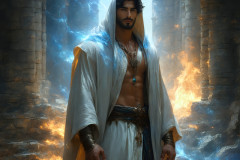 Elemental Mages,handsome men,fantasy,and magic,brought to life through the magic of AI