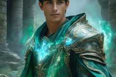 Elemental Mages,handsome men,fantasy,and magic,brought to life through the magic of AI