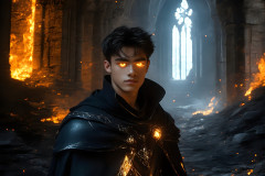 Elemental Mages,handsome men,fantasy,and magic,brought to life through the magic of AI