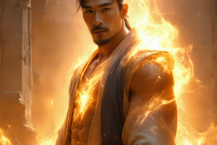 Elemental Mages,handsome men,fantasy,and magic,brought to life through the magic of AI