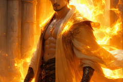 Elemental Mages,handsome men,fantasy,and magic,brought to life through the magic of AI