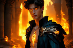 Elemental Mages,handsome men,fantasy,and magic,brought to life through the magic of AI