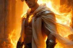 Elemental Mages,handsome men,fantasy,and magic,brought to life through the magic of AI