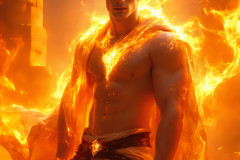 Elemental Mages,handsome men,fantasy,and magic,brought to life through the magic of AI