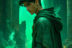 Elemental Mages,handsome men,fantasy,and magic,brought to life through the magic of AI