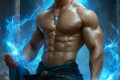 Elemental Mages,handsome men,fantasy,and magic,brought to life through the magic of AI