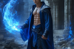 Elemental Mages,handsome men,fantasy,and magic,brought to life through the magic of AI