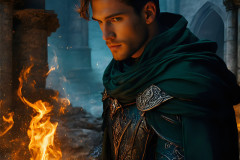 Elemental Mages,handsome men,fantasy,and magic,brought to life through the magic of AI