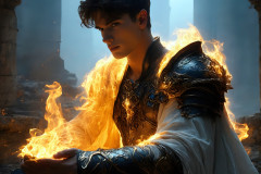 Elemental Mages,handsome men,fantasy,and magic,brought to life through the magic of AI