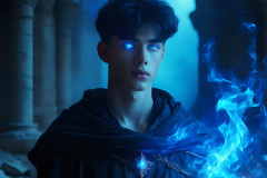 Elemental Mages,handsome men,fantasy,and magic,brought to life through the magic of AI