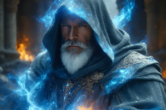 Elemental Mages,handsome men,fantasy,and magic,brought to life through the magic of AI