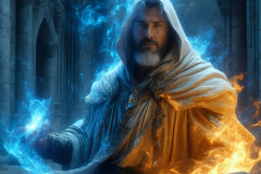 Elemental Mages,handsome men,fantasy,and magic,brought to life through the magic of AI