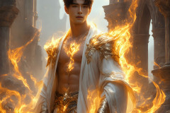 Elemental Mages,handsome men,fantasy,and magic,brought to life through the magic of AI