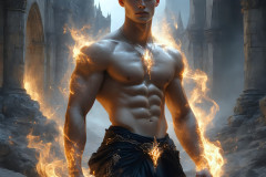 Elemental Mages,handsome men,fantasy,and magic,brought to life through the magic of AI