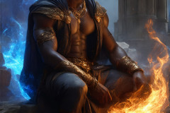 Elemental Mages,handsome men,fantasy,and magic,brought to life through the magic of AI