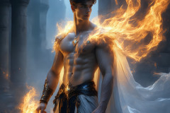 Elemental Mages,handsome men,fantasy,and magic,brought to life through the magic of AI