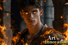 Elemental Mages,handsome men,fantasy,and magic,brought to life through the magic of AI