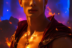 Elemental Mages,handsome men,fantasy,and magic,brought to life through the magic of AI