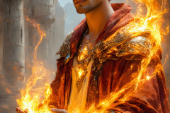 Elemental Mages,handsome men,fantasy,and magic,brought to life through the magic of AI