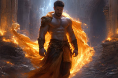 Elemental Mages,handsome men,fantasy,and magic,brought to life through the magic of AI