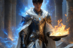 Elemental Mages,handsome men,fantasy,and magic,brought to life through the magic of AI