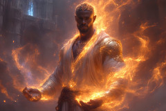 Elemental Mages,handsome men,fantasy,and magic,brought to life through the magic of AI