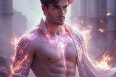 Elemental Mages,handsome men,fantasy,and magic,brought to life through the magic of AI