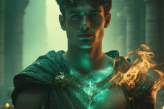 Elemental Mages,handsome men,fantasy,and magic,brought to life through the magic of AI