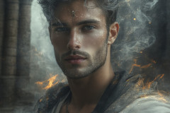 Elemental Mages,handsome men,fantasy,and magic,brought to life through the magic of AI