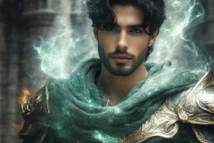 Elemental Mages,handsome men,fantasy,and magic,brought to life through the magic of AI