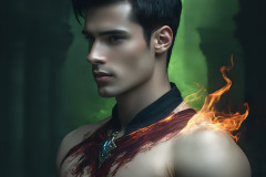 Elemental Mages,handsome men,fantasy,and magic,brought to life through the magic of AI