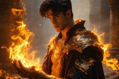 Elemental Mages,handsome men,fantasy,and magic,brought to life through the magic of AI