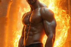 Elemental Mages,handsome men,fantasy,and magic,brought to life through the magic of AI