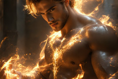 Elemental Mages,handsome men,fantasy,and magic,brought to life through the magic of AI