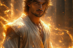 Elemental Mages,handsome men,fantasy,and magic,brought to life through the magic of AI