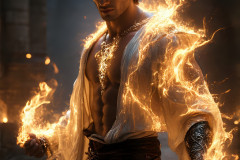 Elemental Mages,handsome men,fantasy,and magic,brought to life through the magic of AI