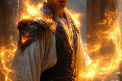 Elemental Mages,handsome men,fantasy,and magic,brought to life through the magic of AI