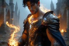 Elemental Mages,handsome men,fantasy,and magic,brought to life through the magic of AI