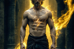 Elemental Mages,handsome men,fantasy,and magic,brought to life through the magic of AI