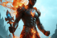 Elemental Mages,handsome men,fantasy,and magic,brought to life through the magic of AI