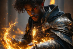 Elemental Mages,handsome men,fantasy,and magic,brought to life through the magic of AI