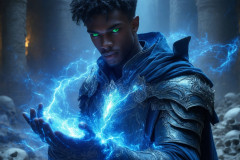 Elemental Mages,handsome men,fantasy,and magic,brought to life through the magic of AI