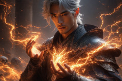 Elemental Mages,handsome men,fantasy,and magic,brought to life through the magic of AI