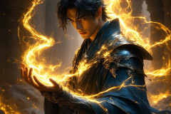 Elemental Mages,handsome men,fantasy,and magic,brought to life through the magic of AI